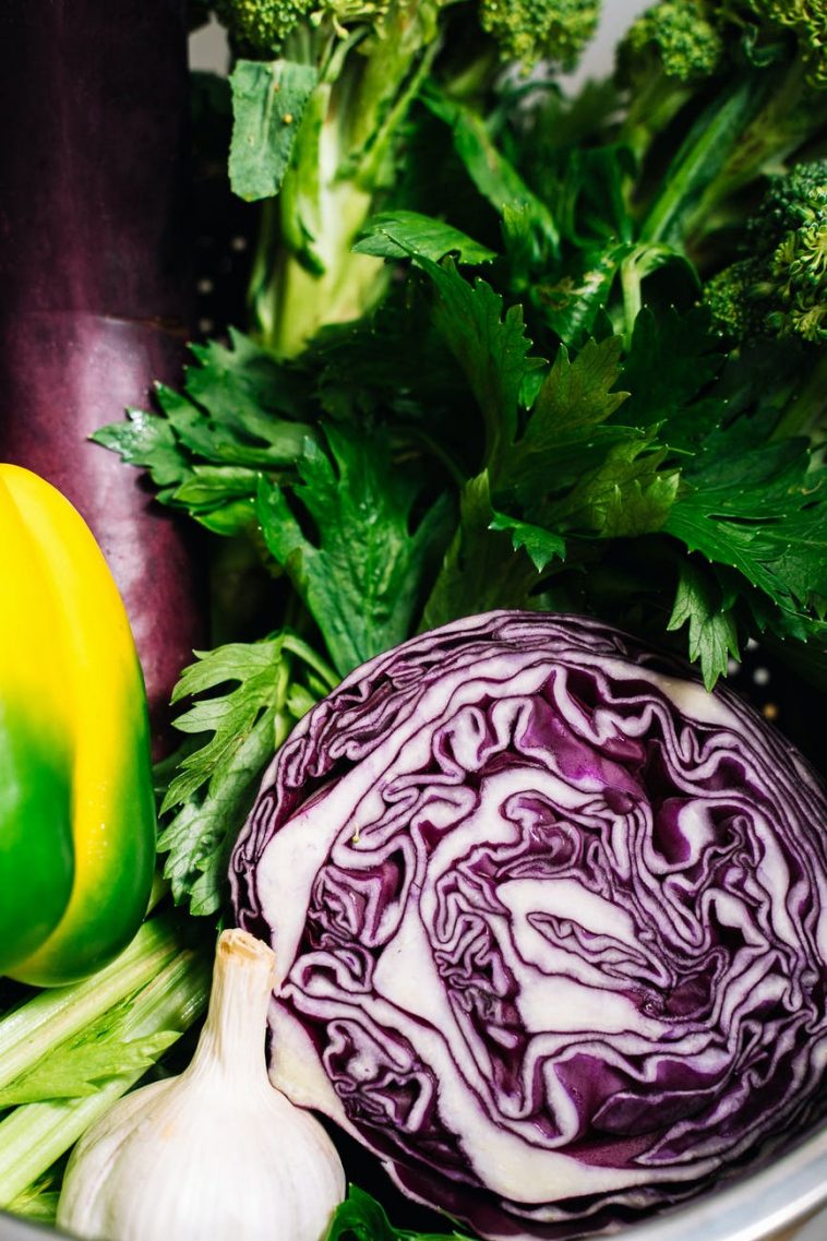 different vegetables on a closeup shot